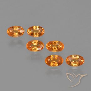 2.43 ctw Orange Spessartite Garnet Stones, Natural Spessartite Garnet in Oval Facet Shape for Sale