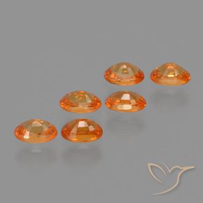 Spessartite Garnet Gemstones in 5.1 x 3.3 mm Size for Sale, Spessartite Garnet Stones in Bright Orange Color
