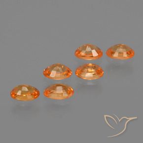 Spessartite Garnet Gemstones in 5 x 3.3 mm Size for Sale, Spessartite Garnet Stones in Medium Orange Color