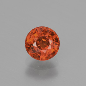Amber Orange Spessartite Garnet Gem - 1ct Round Facet (ID: 417950)
