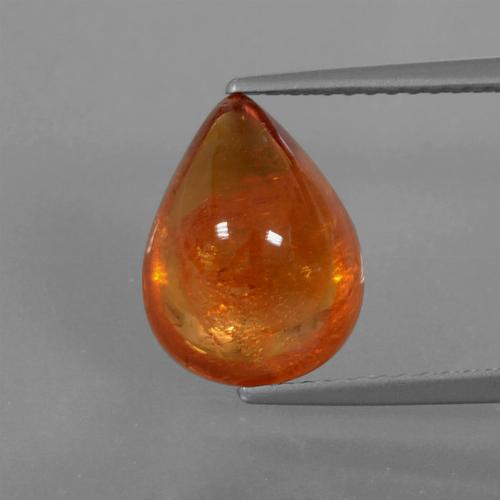 Amber Orange Spessartite Garnet Gem - 5.4ct Pear Cabochon (ID: 420077)