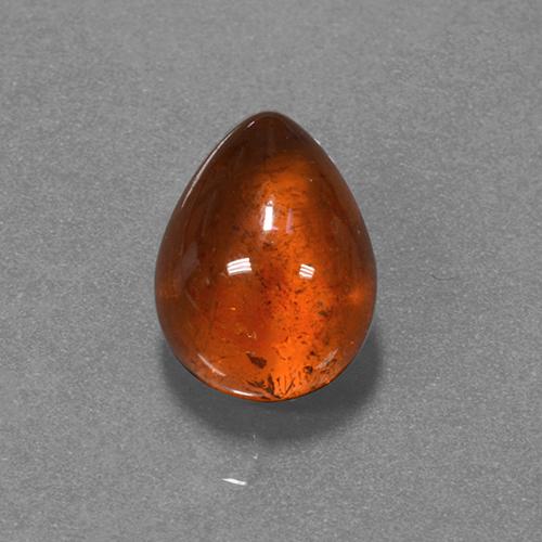 Arancione rossastra Granato spessartite Gem - 5.9ct Cabochon pera (ID: 424331)