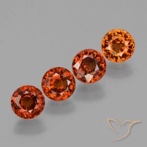 3.04 ctw Red Spessartite Garnet Stones, Natural Spessartite Garnet in Round Facet Shape for Sale