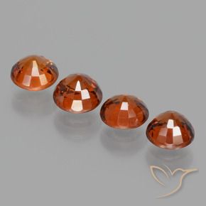 Spessartite Garnet Gemstones in 5 mm (calibrated) Size for Sale, Spessartite Garnet Stones in Deep Red Color