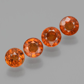 2.51 ctw Orange Spessartite Garnet Stones, Natural Spessartite Garnet in Round Facet Shape for Sale