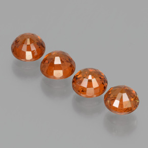 Spessartite Garnet Gemstones in 4.6 mm Size for Sale, Spessartite Garnet Stones in Reddish Orange Color