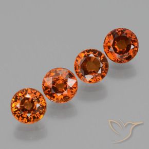 2.78 ctw Orange Spessartite Garnet Stones, Natural Spessartite Garnet in Round Facet Shape for Sale