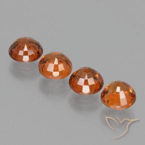 Spessartite Garnet Gemstones in 5 mm (calibrated) Size for Sale, Spessartite Garnet Stones in Deep Orange Color