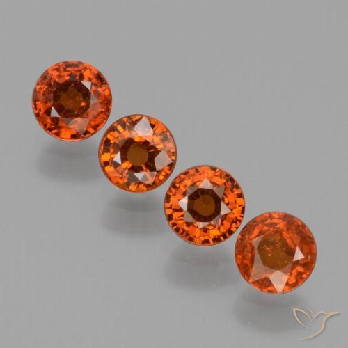 1.84ctw Natural Fire Orange Spessartite Garnet, Round, VS