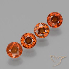 1.84 ctw Orange Spessartite Garnet Stones, Natural Spessartite Garnet in Round Facet Shape for Sale