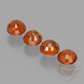 Spessartite Garnet Gemstones in 4.3 mm Size for Sale, Spessartite Garnet Stones in Fire Orange Color