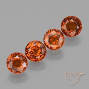 2.73 ctw Orange Spessartite Garnet Stones, Natural Spessartite Garnet in Round Facet Shape for Sale