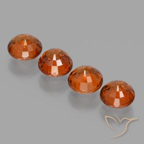Spessartite Garnet Gemstones in 5 mm (calibrated) Size for Sale, Spessartite Garnet Stones in Medium Orange Color