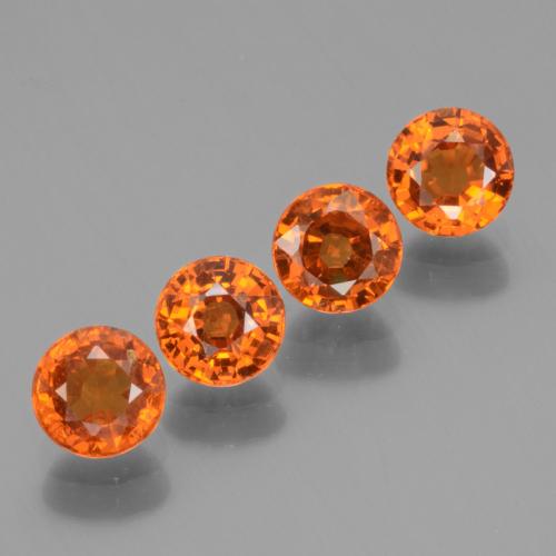 Reddish Orange Spessartite Garnet Gem - 0.6ct Round Facet (ID: 436349)
