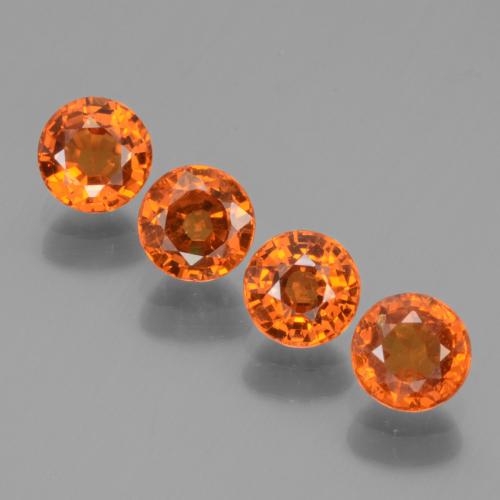 2.49 ctw Orange Spessartite Garnet Stones, Natural Spessartite Garnet in Round Facet Shape for Sale