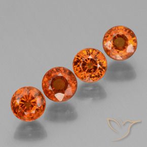 2.88 ctw Orange Spessartite Garnet Stones, Natural Spessartite Garnet in Round Facet Shape for Sale