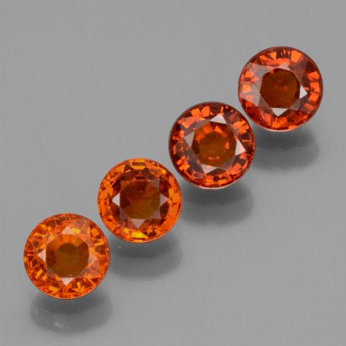 Fire Orange Гранат Спессарит Камень - 0.7ct Круглая Фасетная Огранка (ID: 436353)