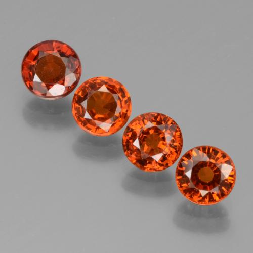 Candy Red Spessartin-Granat Edelstein - 0.6ct Rund Facettenschliff (ID: 436751)