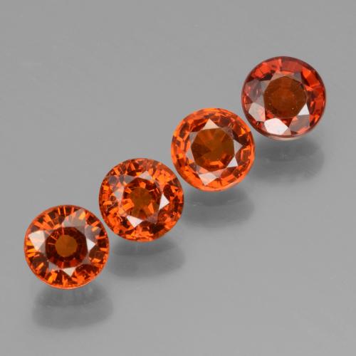 2.55 ctw Red Spessartite Garnet Stones, Natural Spessartite Garnet in Round Facet Shape for Sale