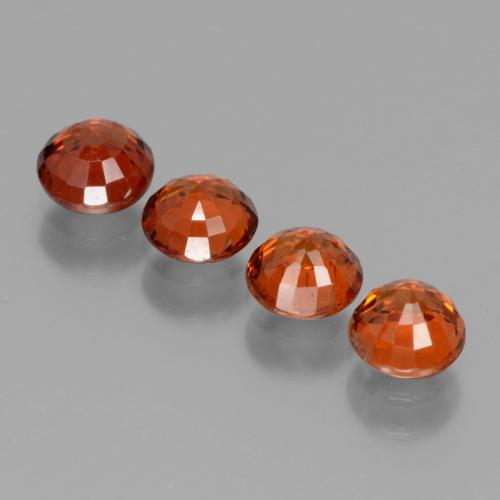Spessartite Garnet Gemstones in 5 mm (calibrated) Size for Sale, Spessartite Garnet Stones in Candy Red Color