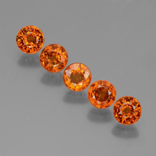 Medium Orange Spessartite Garnet Gem - 0.5ct Round Facet (ID: 436756)