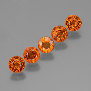 2.68 ctw Orange Spessartite Garnet Stones, Natural Spessartite Garnet in Round Facet Shape for Sale