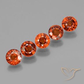 2.66 ctw Orange Spessartite Garnet Stones, Natural Spessartite Garnet in Round Facet Shape for Sale