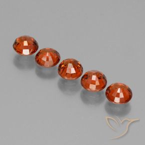 Spessartite Garnet Gemstones in 4.5 mm (calibrated) Size for Sale, Spessartite Garnet Stones in Deep Orange Color