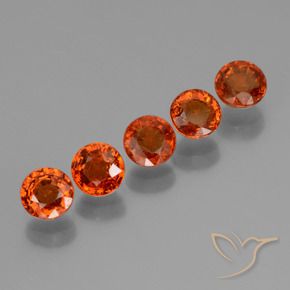 2.55 ctw Orange Spessartite Garnet Stones, Natural Spessartite Garnet in Round Facet Shape for Sale