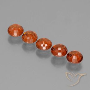 Spessartite Garnet Gemstones in 4.5 mm (calibrated) Size for Sale, Spessartite Garnet Stones in Dark Orange Color