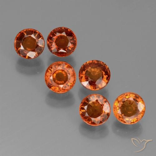 3.09 ct Orange Spessartite Garnet, 4.6 mm Round Cut From Mozambique, Photo A