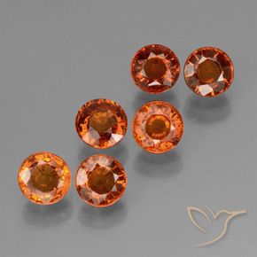 3.09 ctw Orange Spessartite Garnet Stones, Natural Spessartite Garnet in Round Facet Shape for Sale