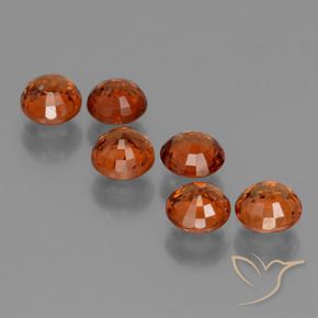 Spessartite Garnet Gemstones in 4.5 mm (calibrated) Size for Sale, Spessartite Garnet Stones in Deep Orange Color