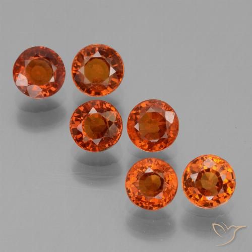 2.87 ct Orange Spessartite Garnet, 4.3 mm Round Cut From Mozambique, Photo A