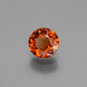 0.87 ct Orange Spessartite Garnet Stone, Natural Spessartite Garnet in Round Facet Shape for Sale