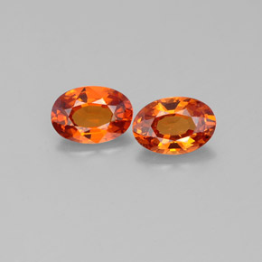0.00 ct Orange Spessartite Garnet Gemstone, Spessartite Garnet Gem in Oval Facet Shape for Sale.
