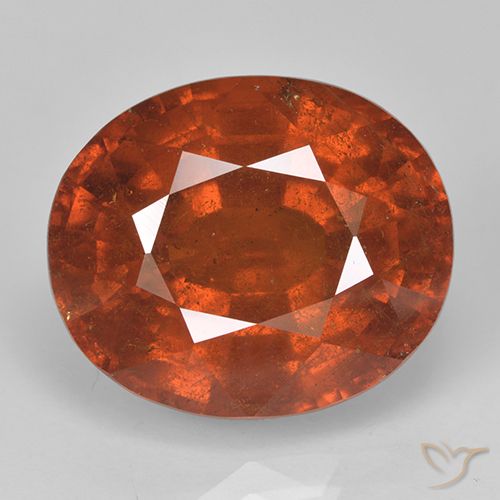 15,53 ct oranger Spessartit-Granat, 15,3 x 12,9 mm ovaler Schliff aus Mosambik, Photo A