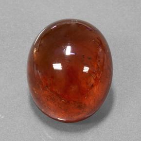17.63 ct Red Spessartite Garnet Gemstone, Spessartite Garnet Gem in Oval Cabochon Shape for Sale.