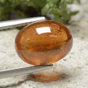 5.74 ct Orange Spessartite Garnet Stone, Natural Spessartite Garnet in Oval Cabochon Shape for Sale
