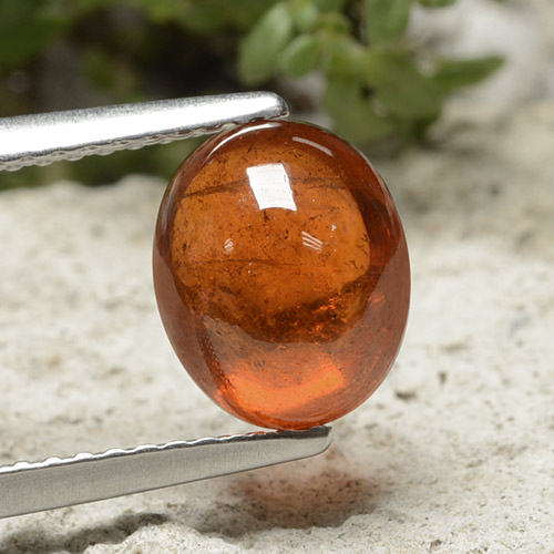 Amber Orange Spessartite Garnet Gem - 3ct Oval Cabochon (ID: 488906)