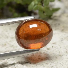 2.95 ct Orange Spessartite Garnet Stone, Natural Spessartite Garnet in Oval Cabochon Shape for Sale