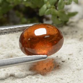 Spessartite Garnet Gemstone in 8.6 x 7.1 mm Size for Sale, Spessartite Garnet Stone in Amber Orange Color