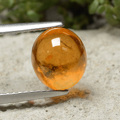 Orange Brown Spessartite Garnet Gem - 4.1ct Oval Cabochon (ID: 488911)