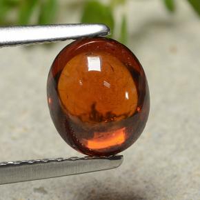 1.69 ct Red Spessartite Garnet Gemstone, Spessartite Garnet Gem in Oval Cabochon Shape for Sale.