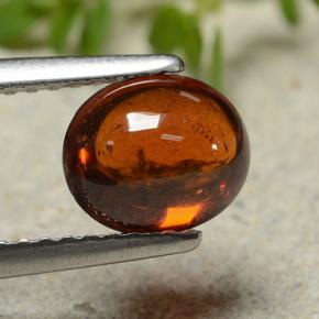 1.69 ct Red Spessartite Garnet Stone, Natural Spessartite Garnet in Oval Cabochon Shape for Sale