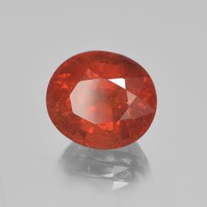 5.21 ct Red Spessartite Garnet Stone, Natural Spessartite Garnet in Oval Facet Shape for Sale