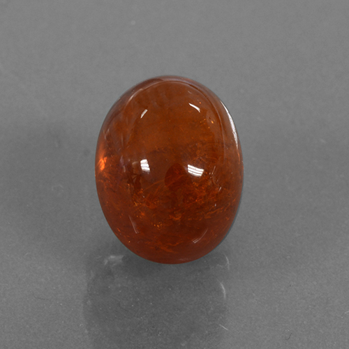 Grenat Spessartite Orange foncé Ovale 4,16 ct du Mozambique, Dimension 8,8 x 6,9mm, Pierre gemme naturelle Non traité, pureté Translucide, 1 pièce Grenat Spessartite oval cabochon, dureté de Mohs de 6.5 à 7.5 convient aux bijoux de tous les jours, pierre de sagesse, Photo A