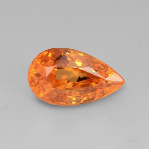 0.67 ct Orange Spessartite Garnet Gemstone, Spessartite Garnet Gem in Pear Facet Shape for Sale.
