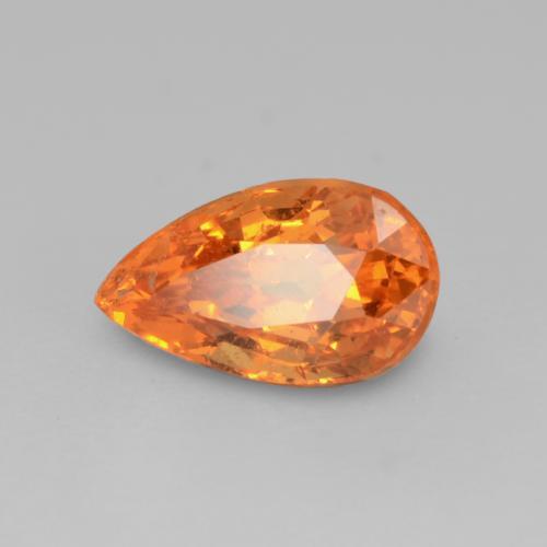 0.67 ct Orange Spessartite Garnet Stone, Natural Spessartite Garnet in Pear Facet Shape for Sale