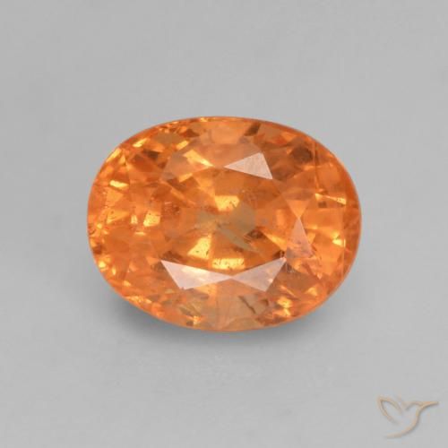 Naranja rojizo Granate Espesartina Gema - 0.8ct Forma ovalada (ID: 536827)
